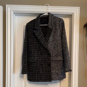 DRIFTWOOD Black and Gray Herringbone Blazer